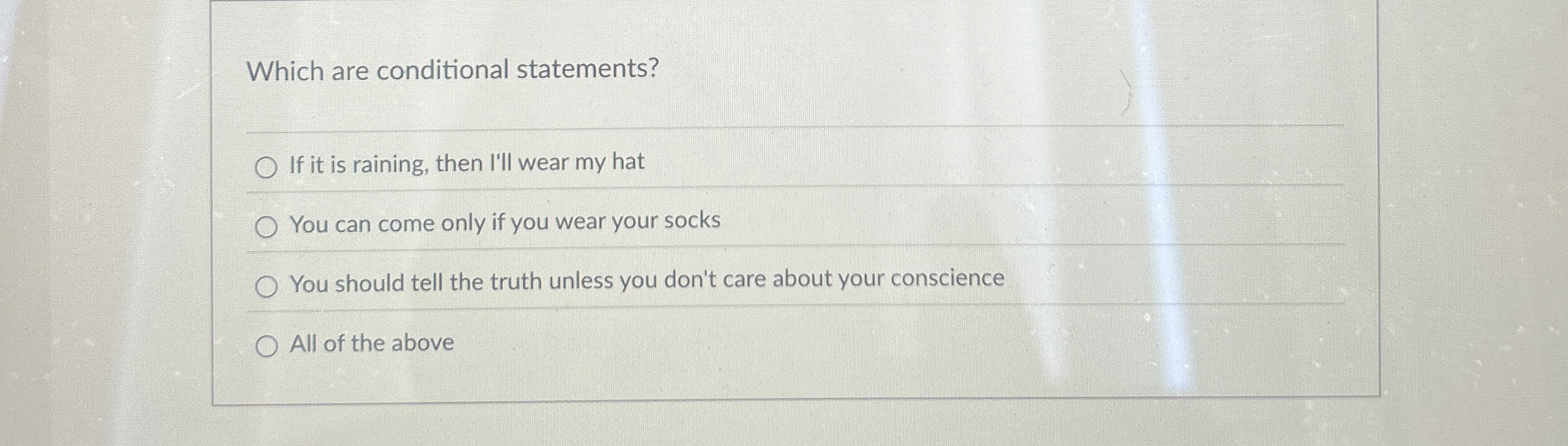 Which are conditional statements? If it is