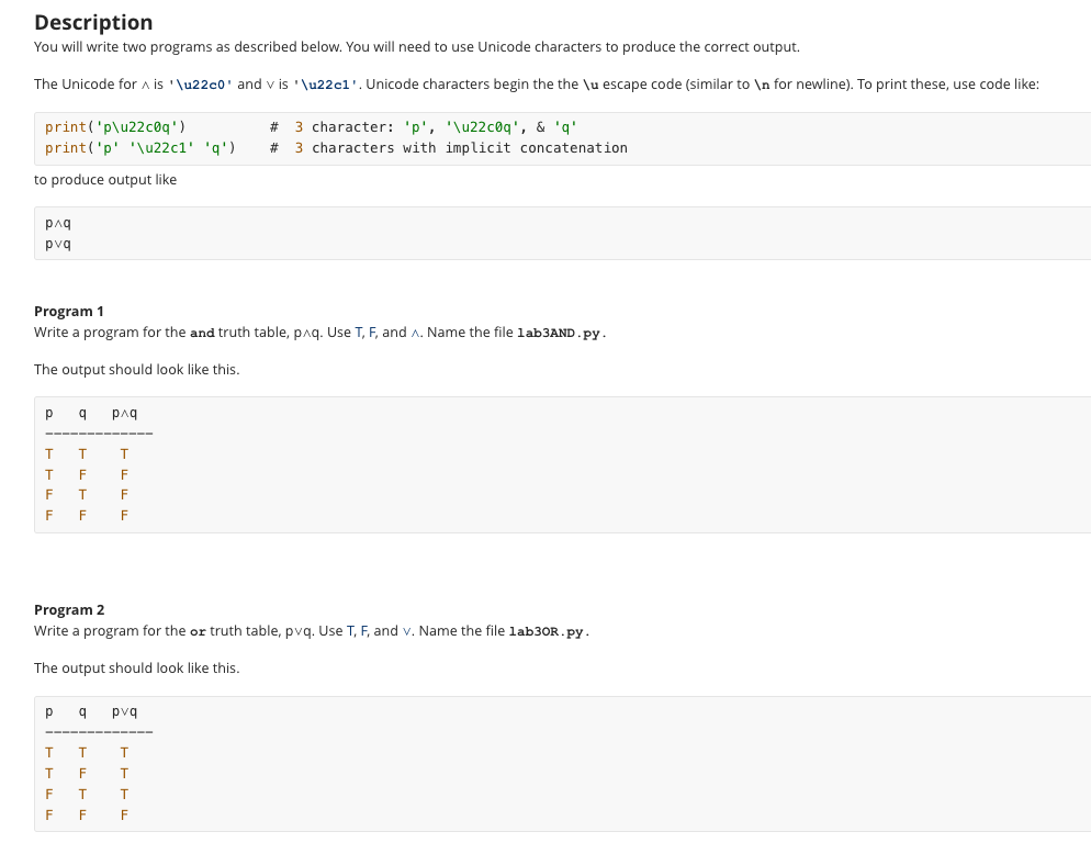 Description You will write two programs in python