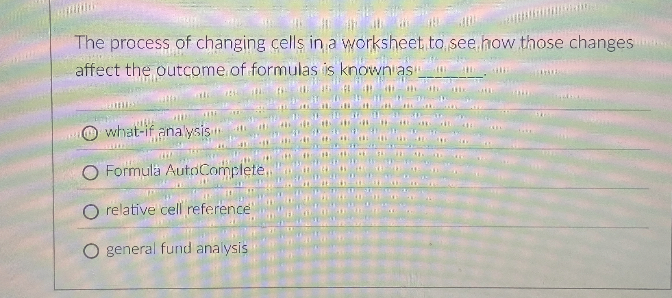 The process of changing cells in a worksheet to