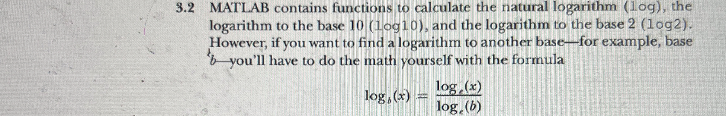 3 . 2 MATLAB contains functions to calculate the