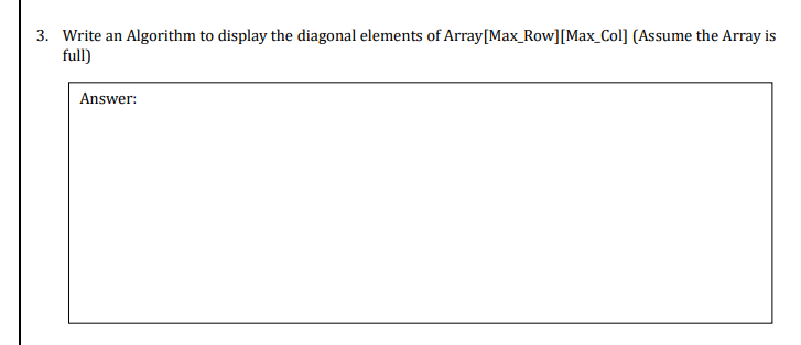 Data science and Algorithms Write an Algorithm to
