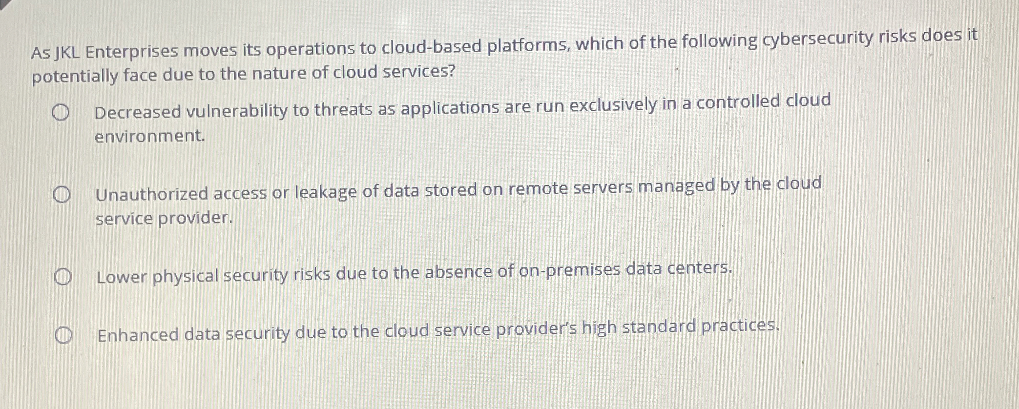 As JKL Enterprises moves its operations to cloud