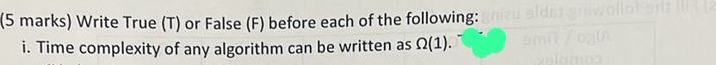Write True ( T ) or False ( F ) before each of