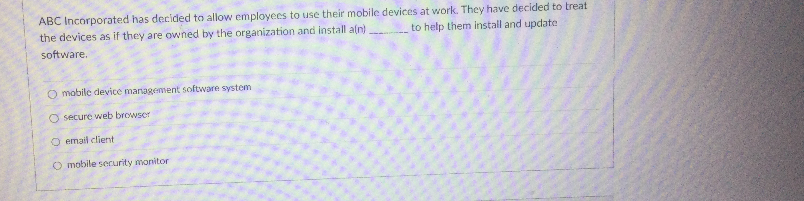 ABC Incorporated has decided to allow employees