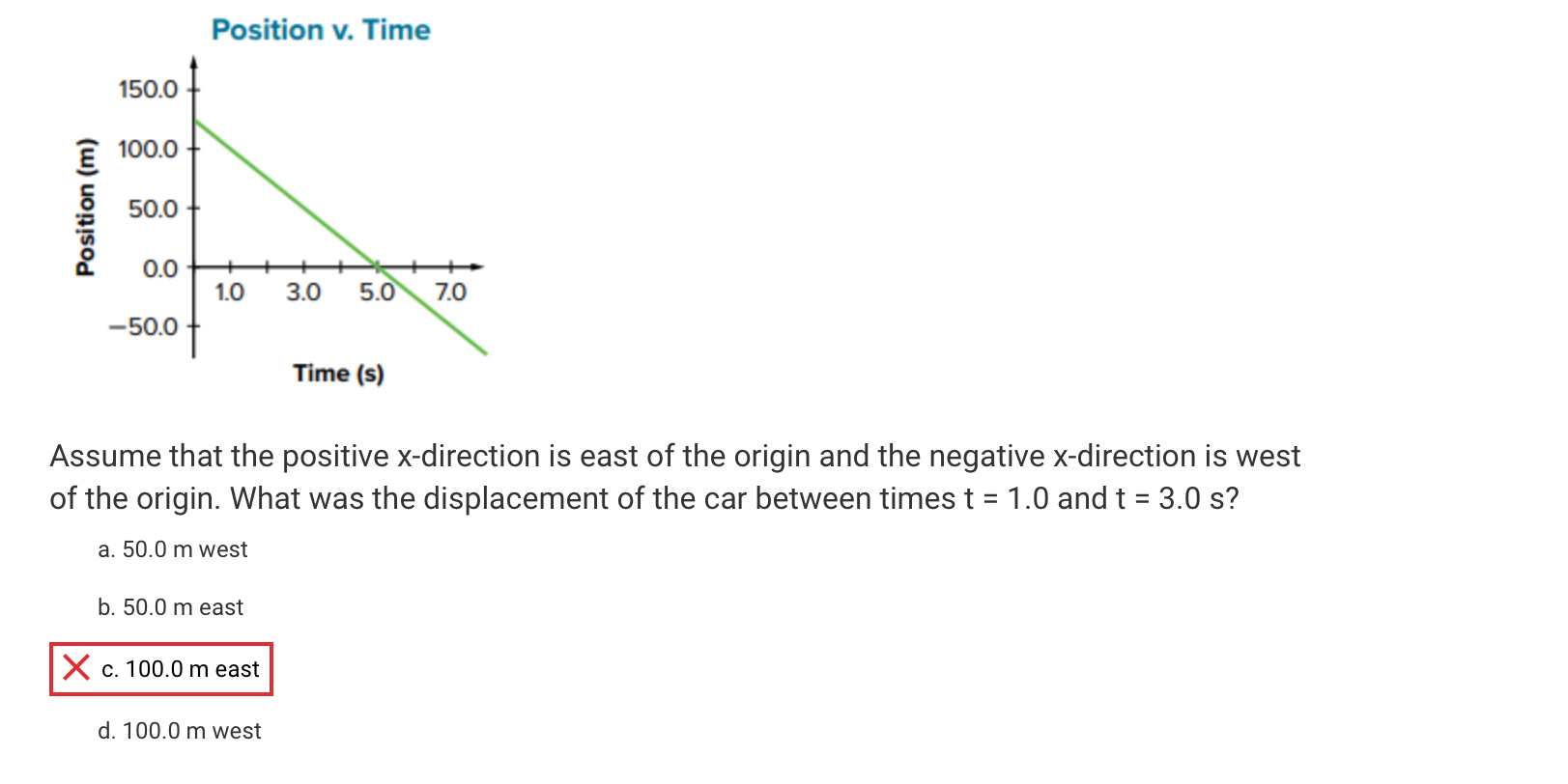 Assume that the positive x - direction is east of