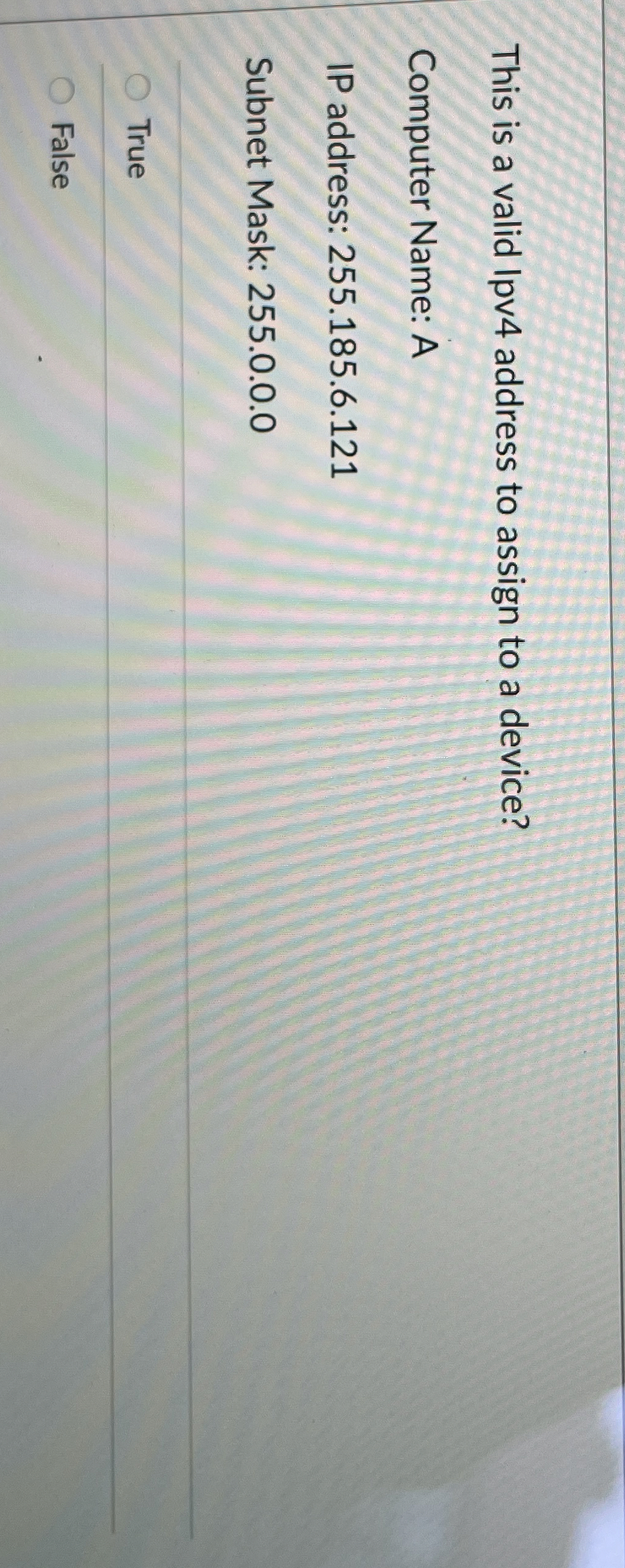 This is a valid lpv 4 address to assign to a