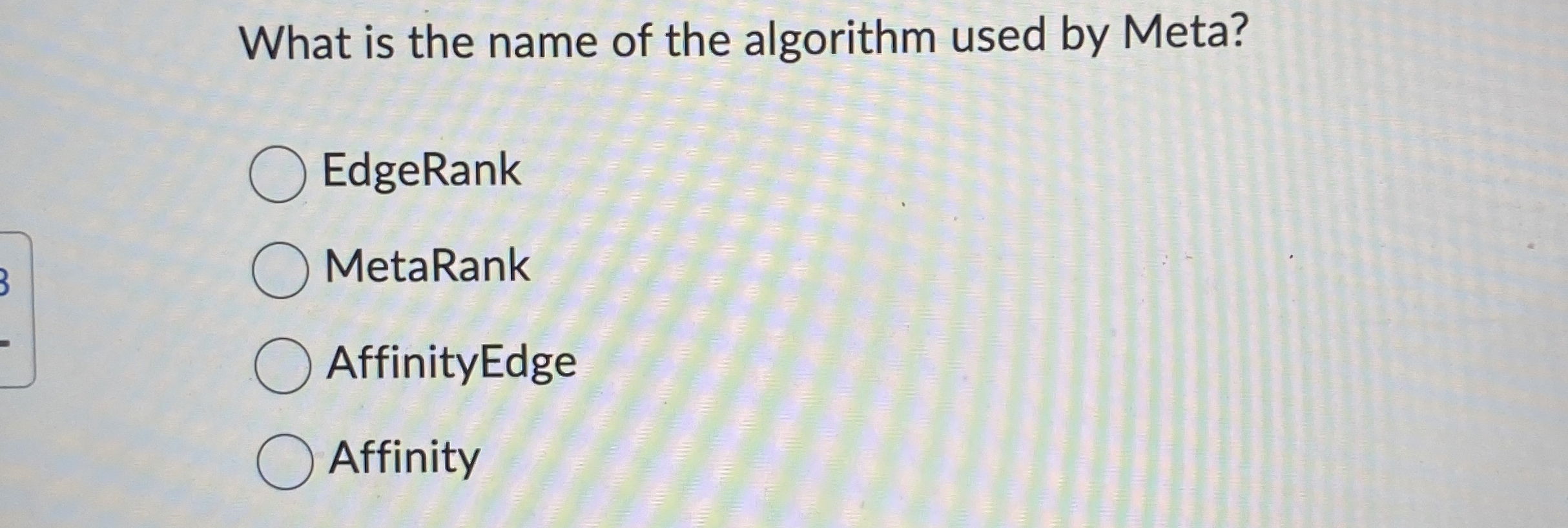 What is the name of the algorithm used by Meta?