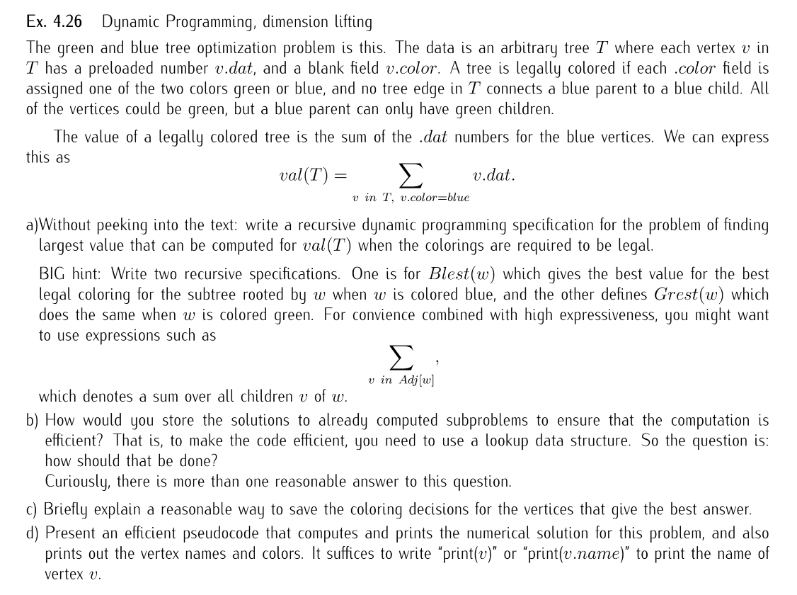 Ex . 4 . 2 6 Dynamic Programming, dimension