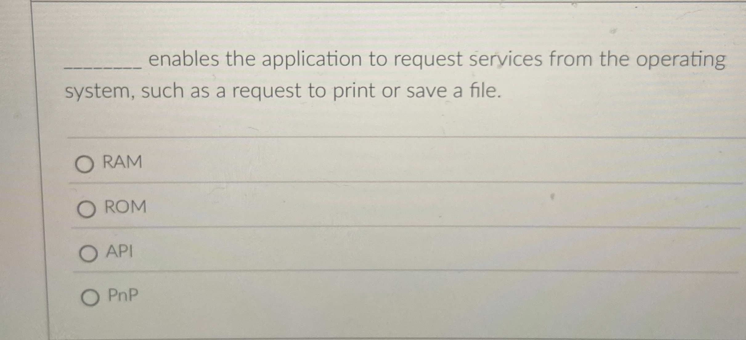 enables the application to request seryices from