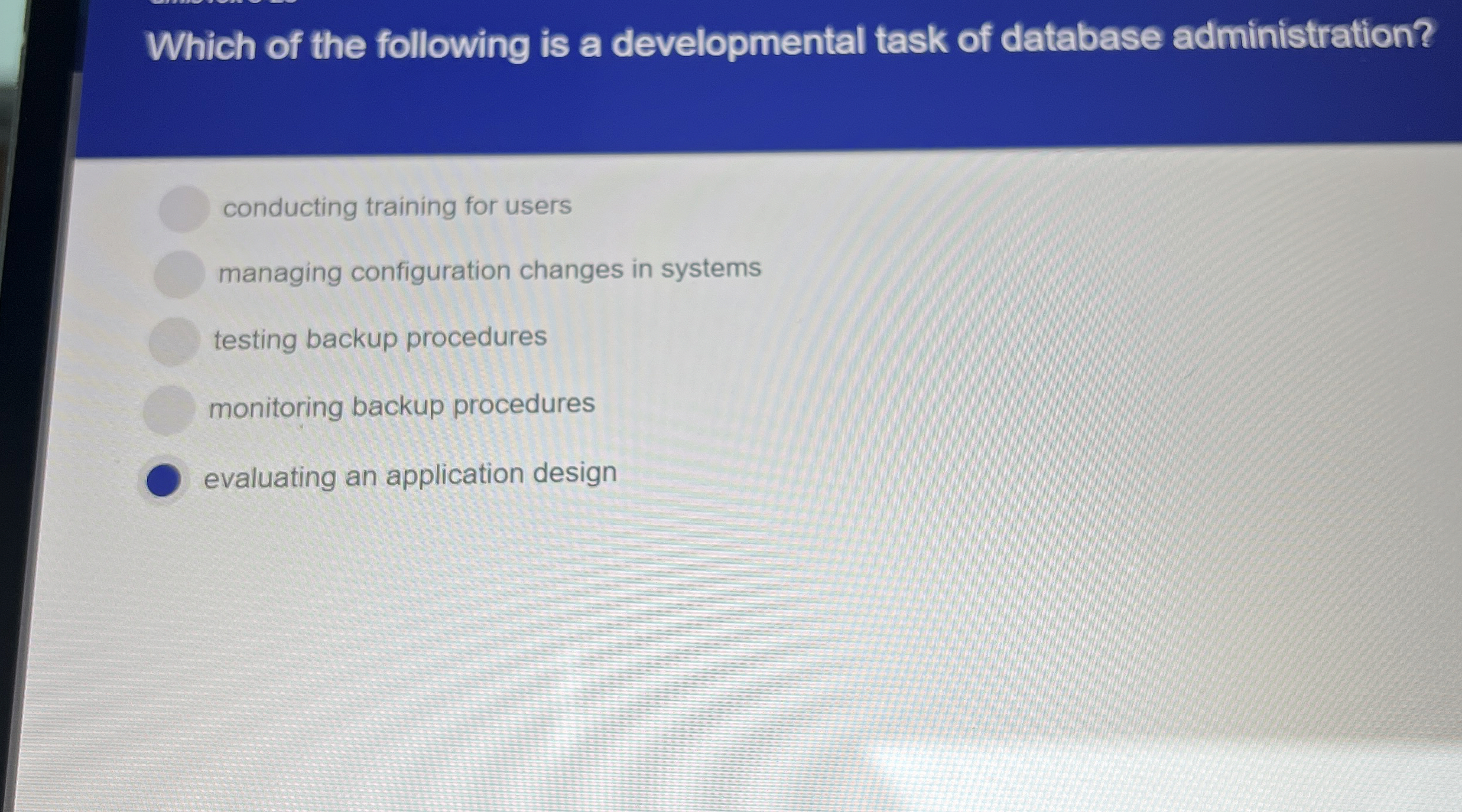 Which of the following is a developmental task of
