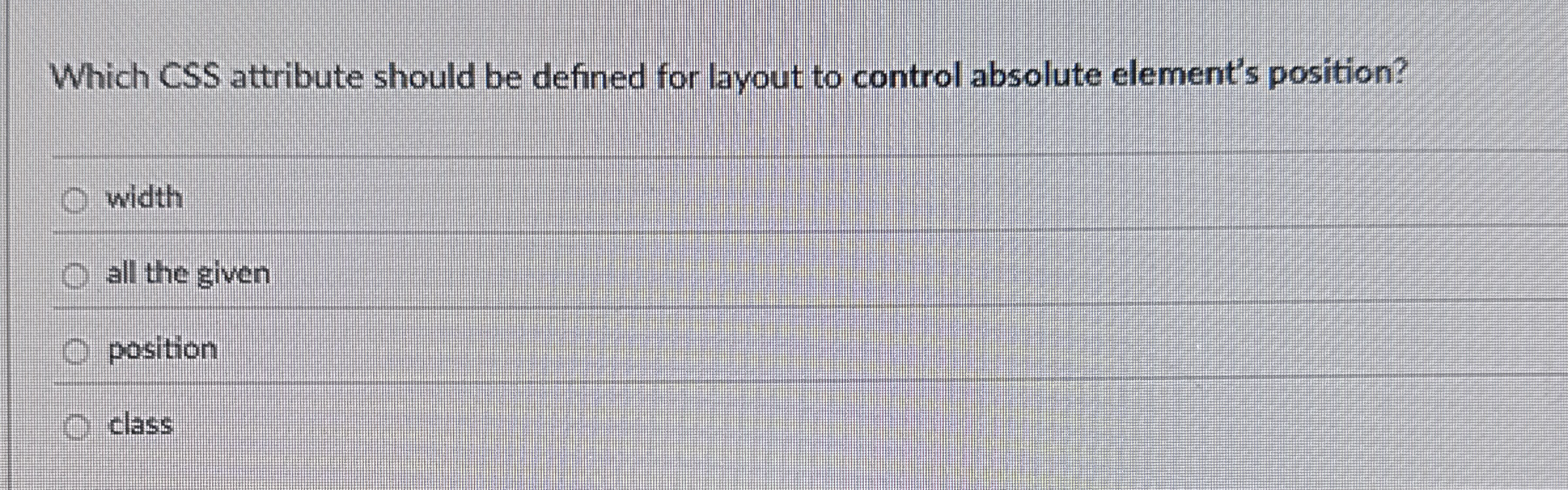 Which CSS attribute should be defined for layout