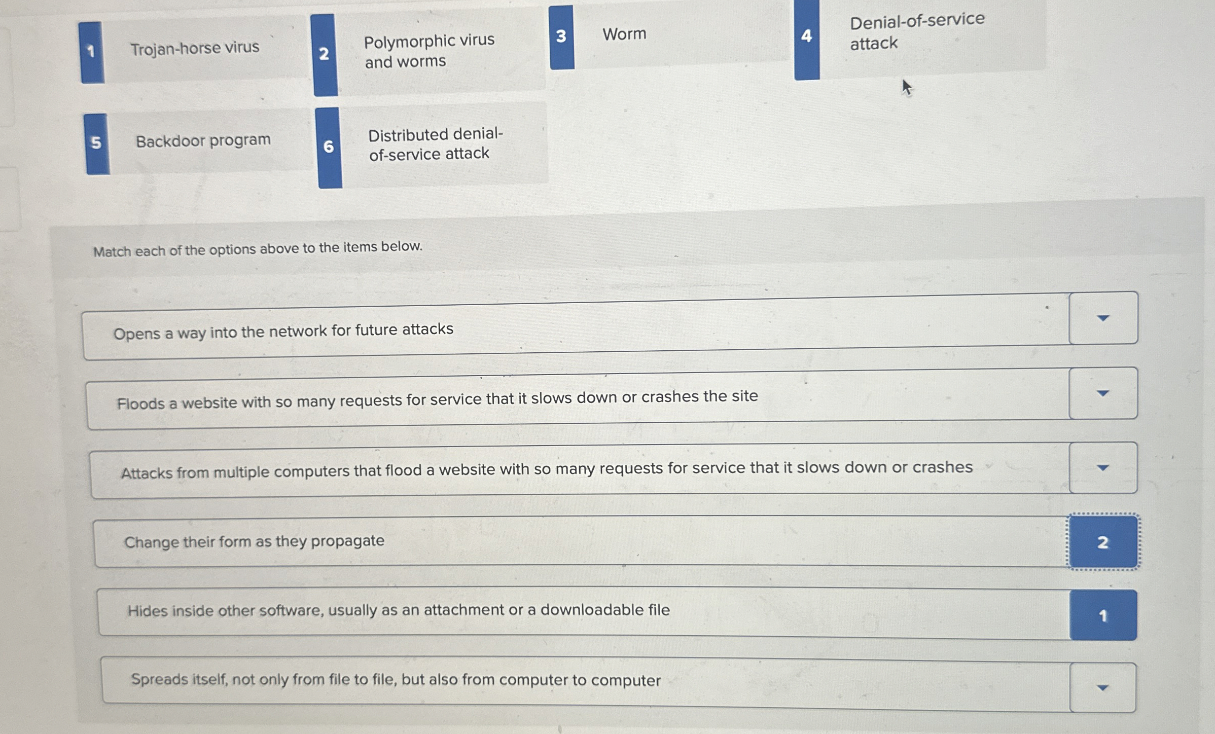 Polymorphic virus Denial - of - service and worms