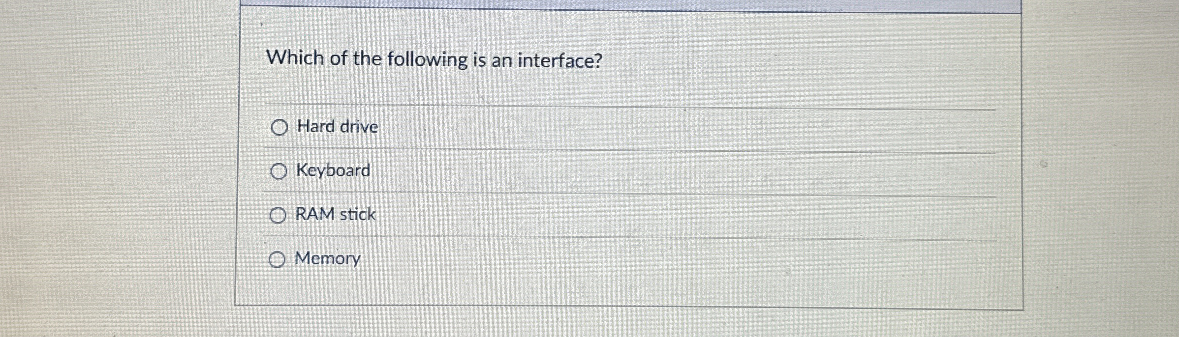 Which of the following is an interface? Hard