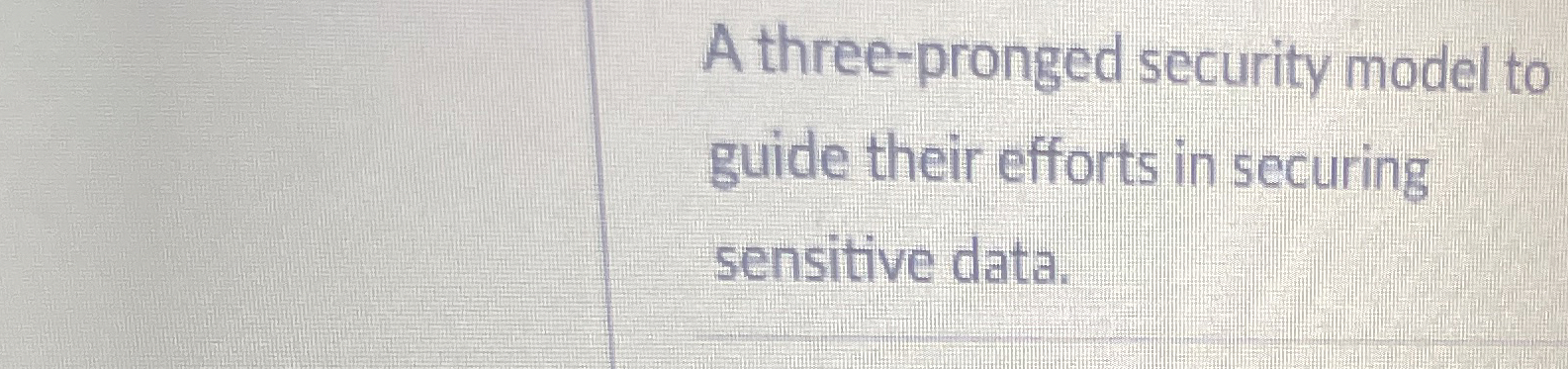 What is A three - pronged security model to guide