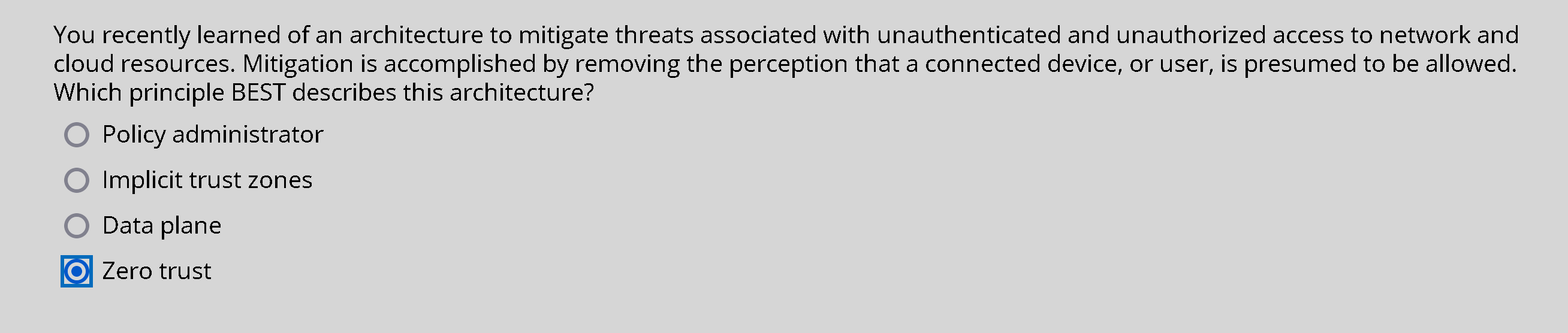 You recently learned of an architecture to