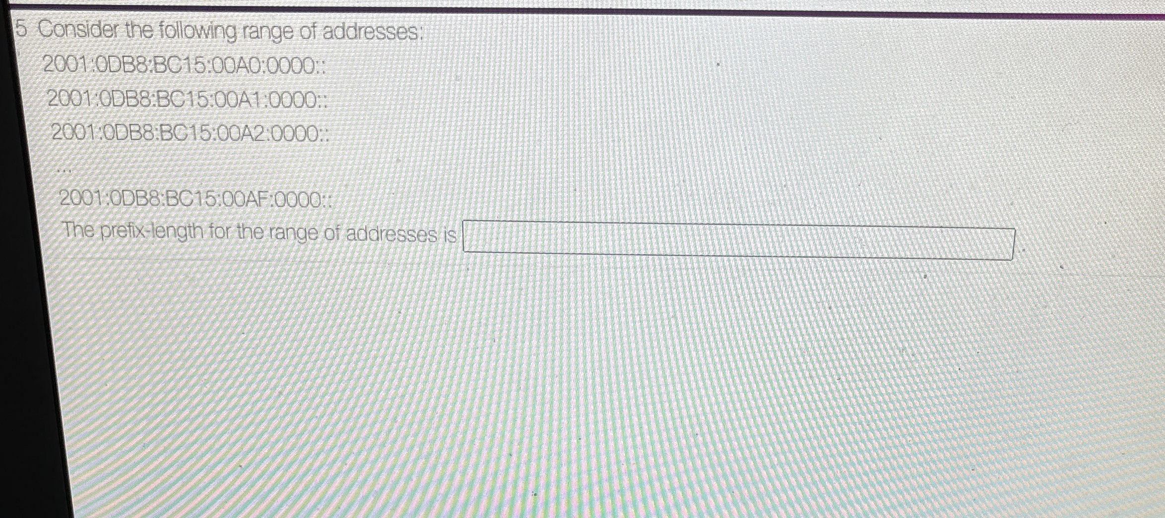 Consider the following range of addresses: 2 0 0