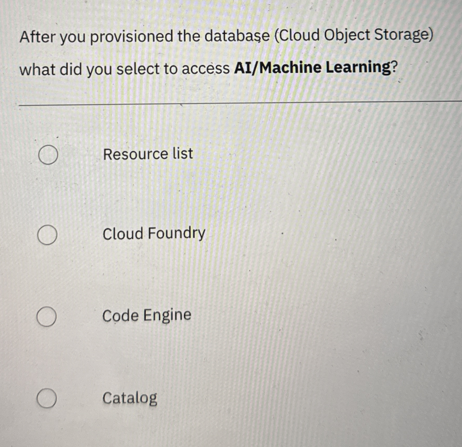 After you provisioned the databa e ( Cloud Object