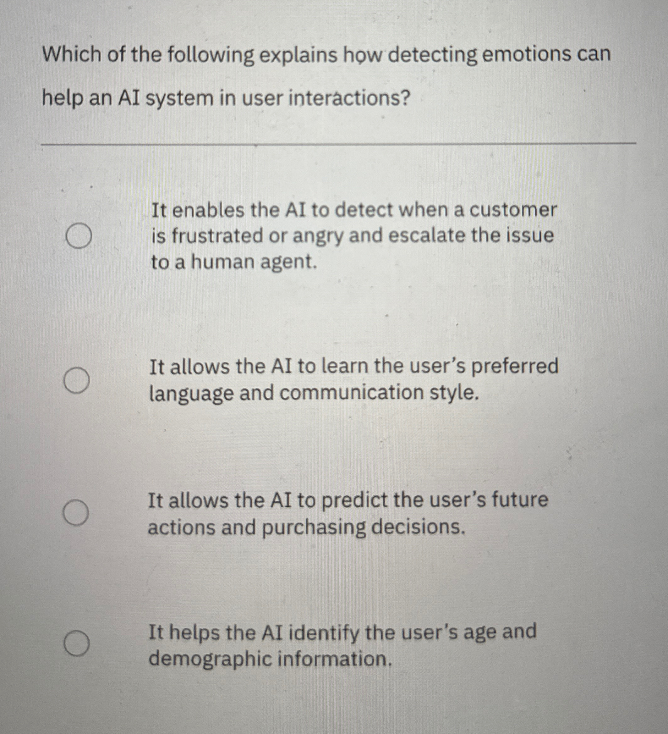 Which of the following explains how detecting