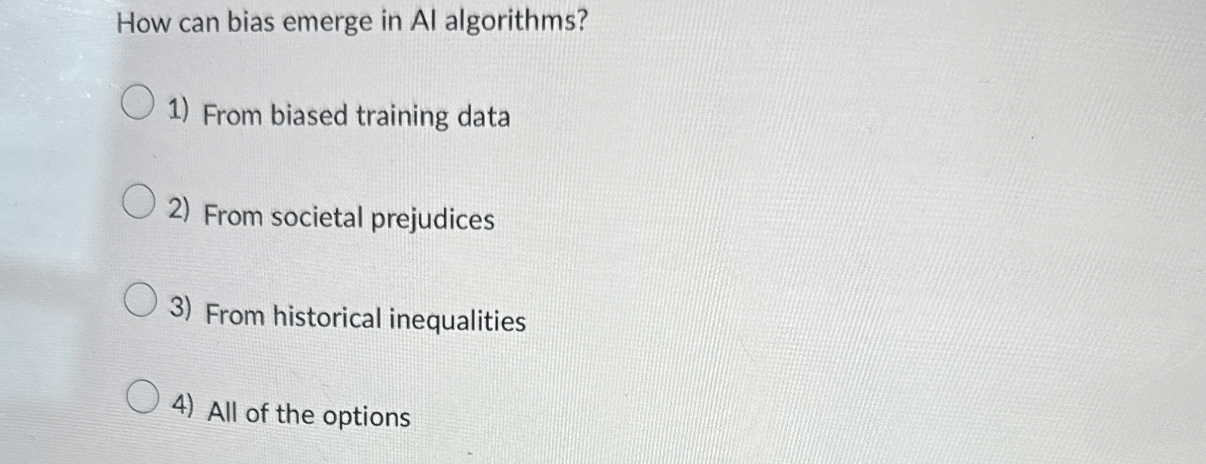 How can bias emerge in AI algorithms? From biased