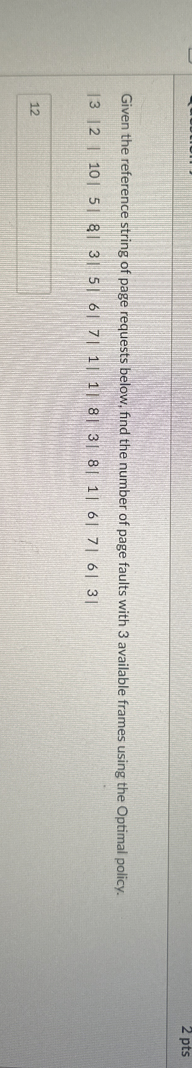 Given the reference string of page requests