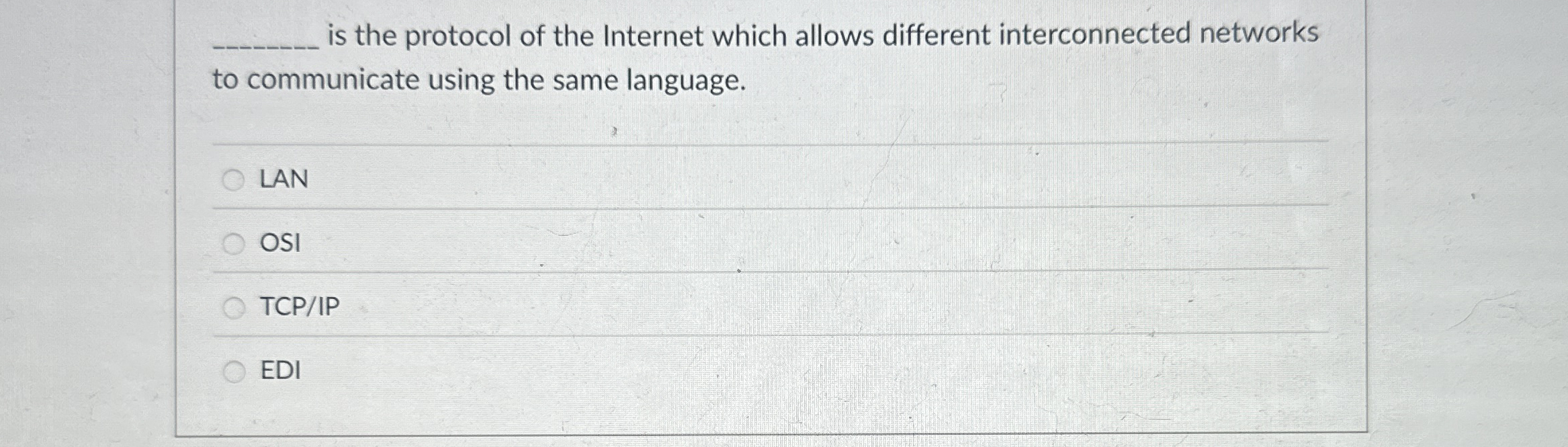 is the protocol of the Internet which allows