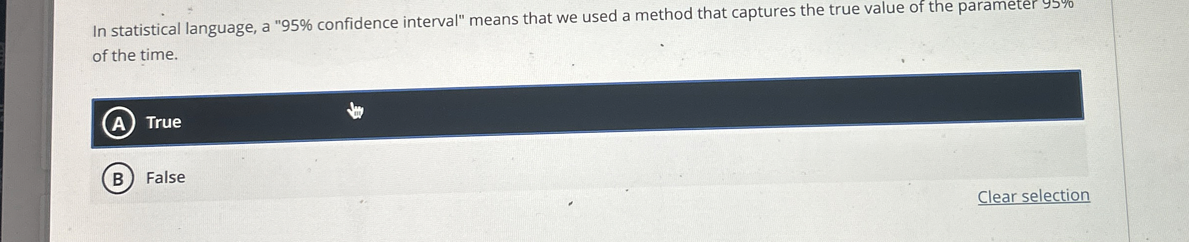 In statistical language, a " 9 5 % confidence