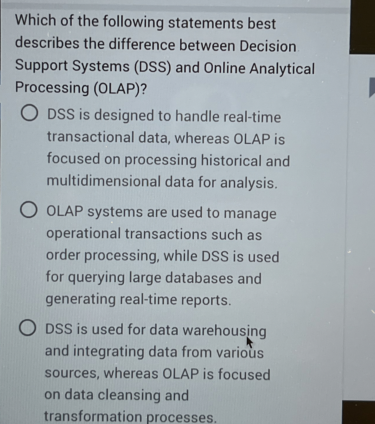 Which of the following statements best describes