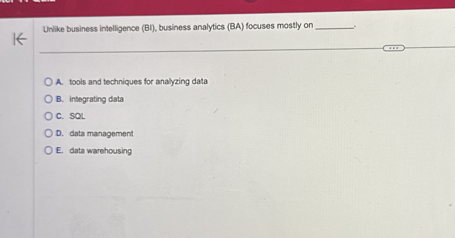 Unlike business intelligence ( BI ) , business