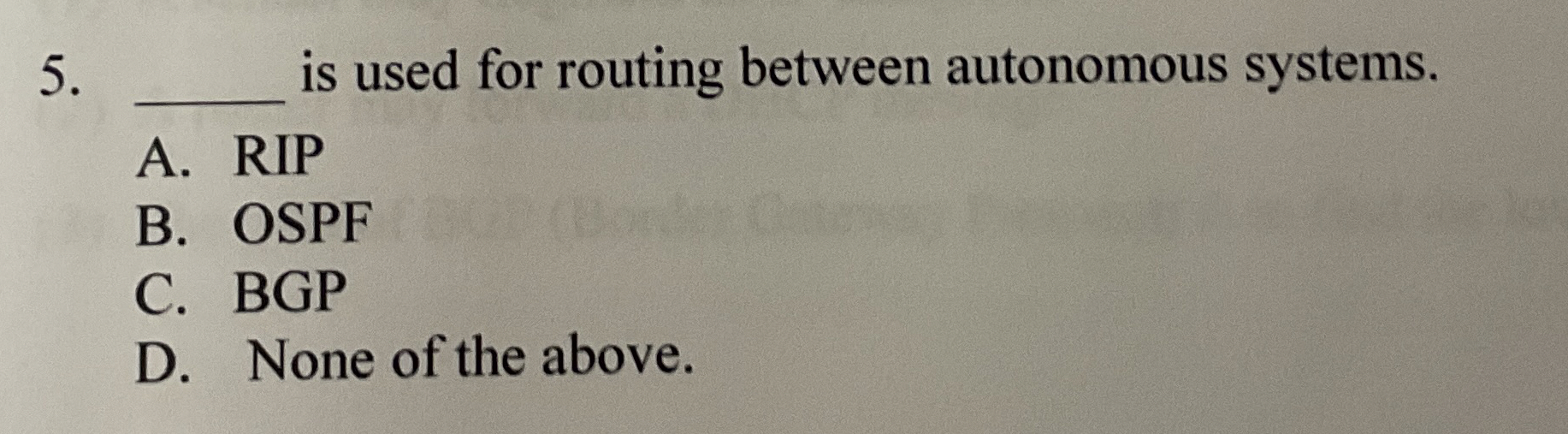 q , is used for routing between autonomous