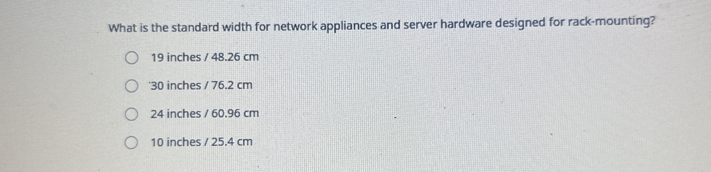 What is the standard width for network appliances
