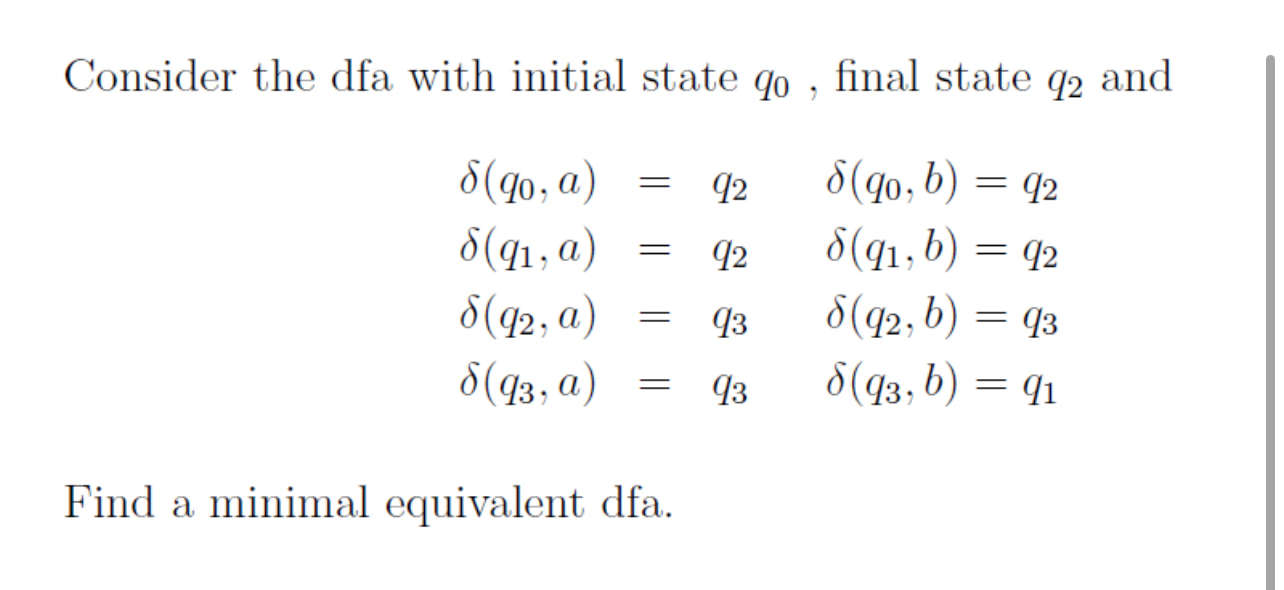 Theorteical in computer science Consider the dfa