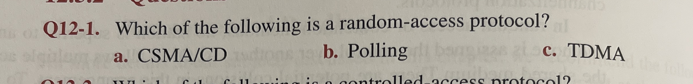 Q 1 2 - 1 . Which of the following is a random -