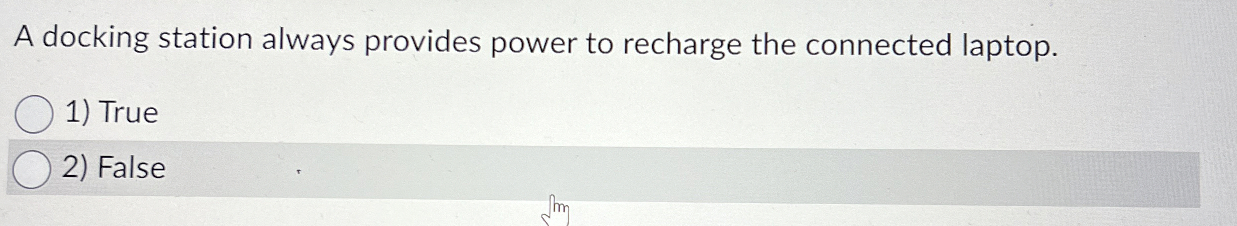 A docking station always provides power to