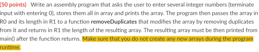Write an ARM program that asks the user to enter