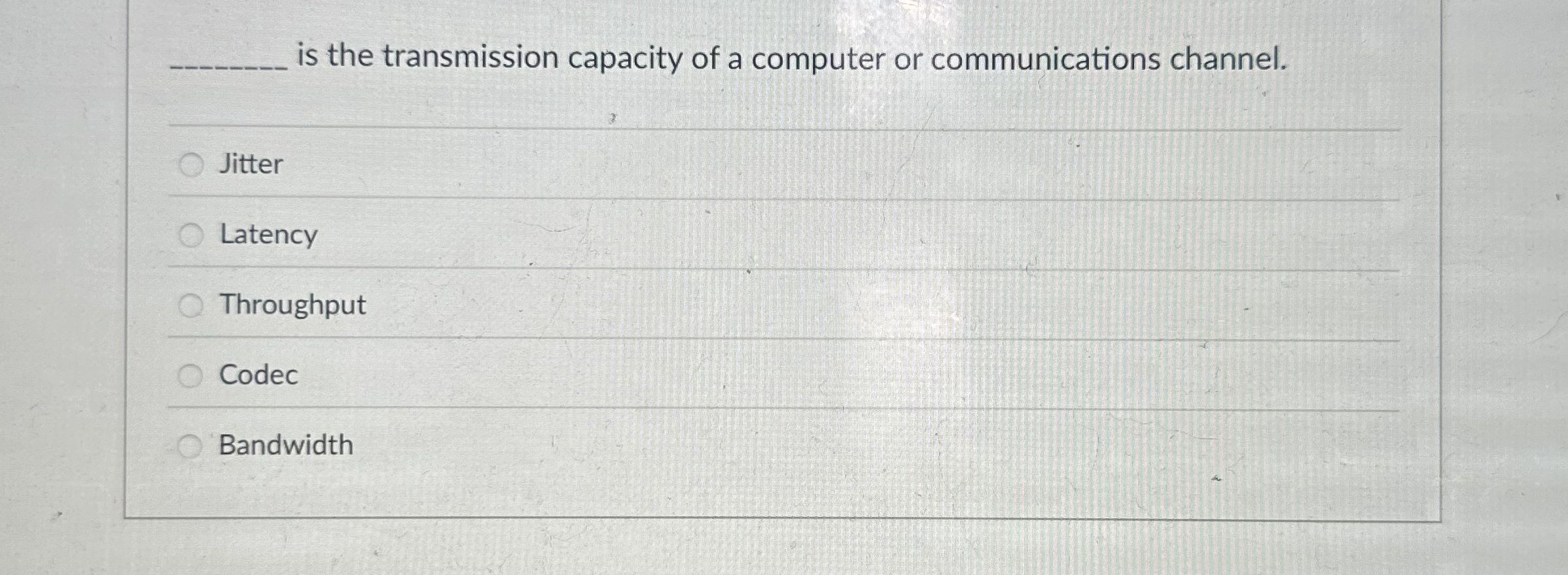 is the transmission capacity of a computer or