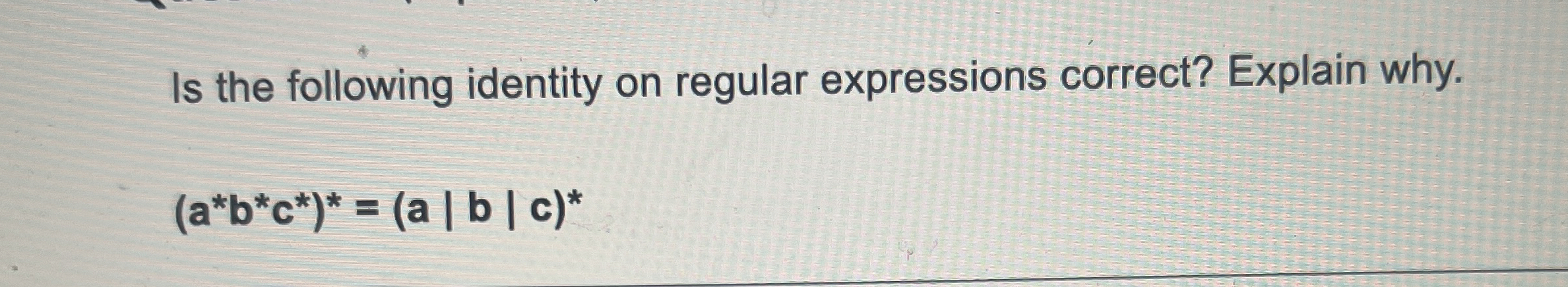 Is the following identity on regular expressions