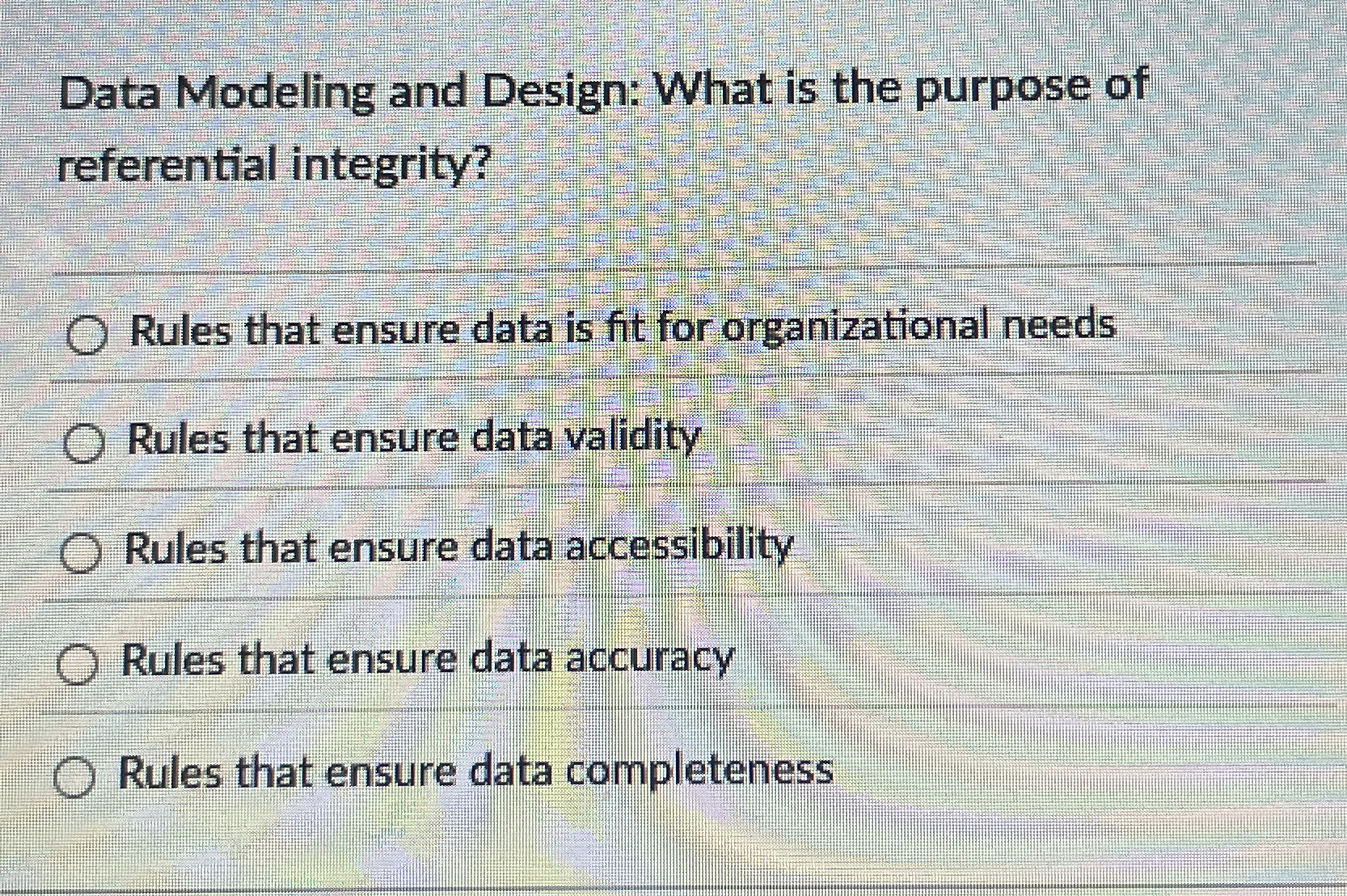Data Modeling and Design: What is the purpose of