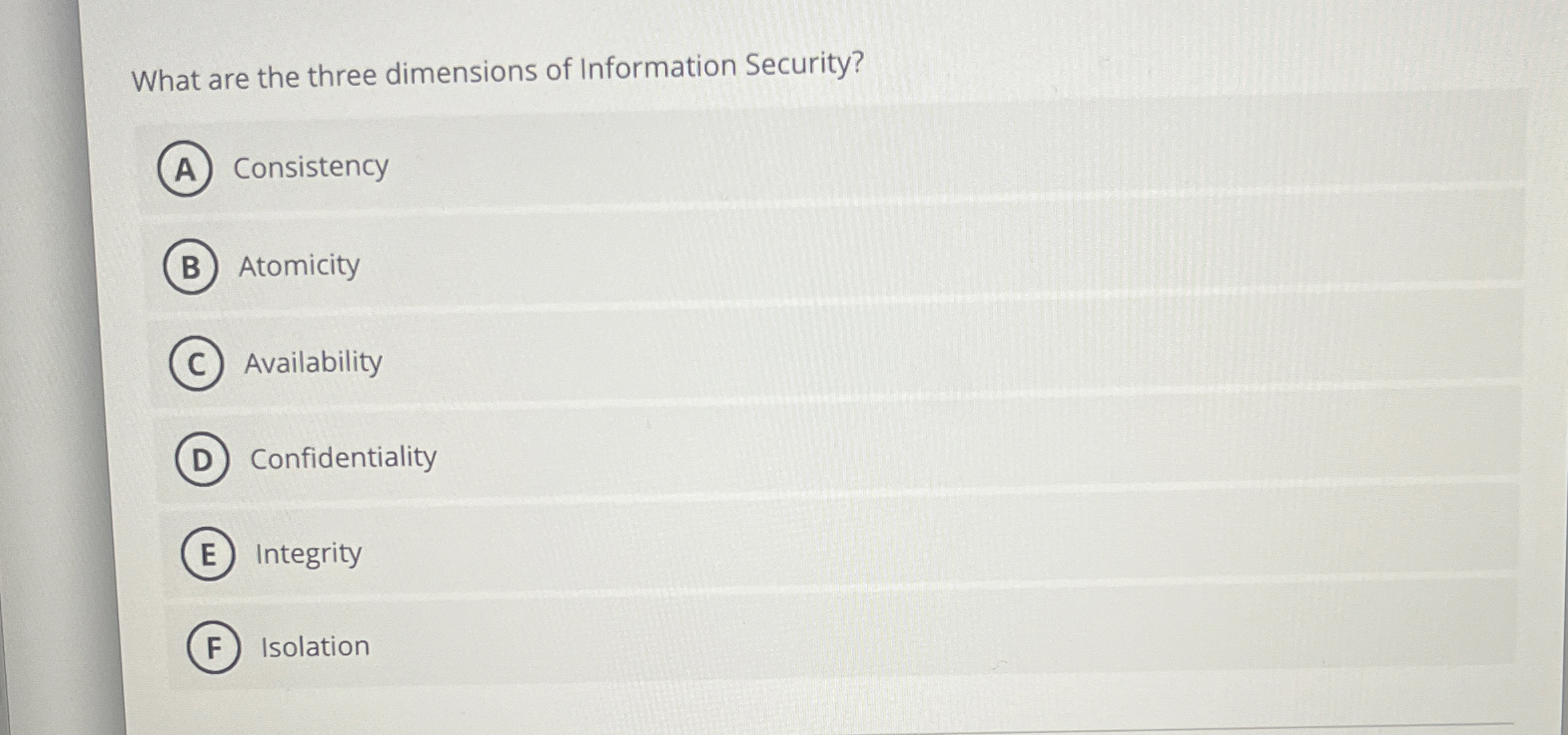 What are the three dimensions of Information