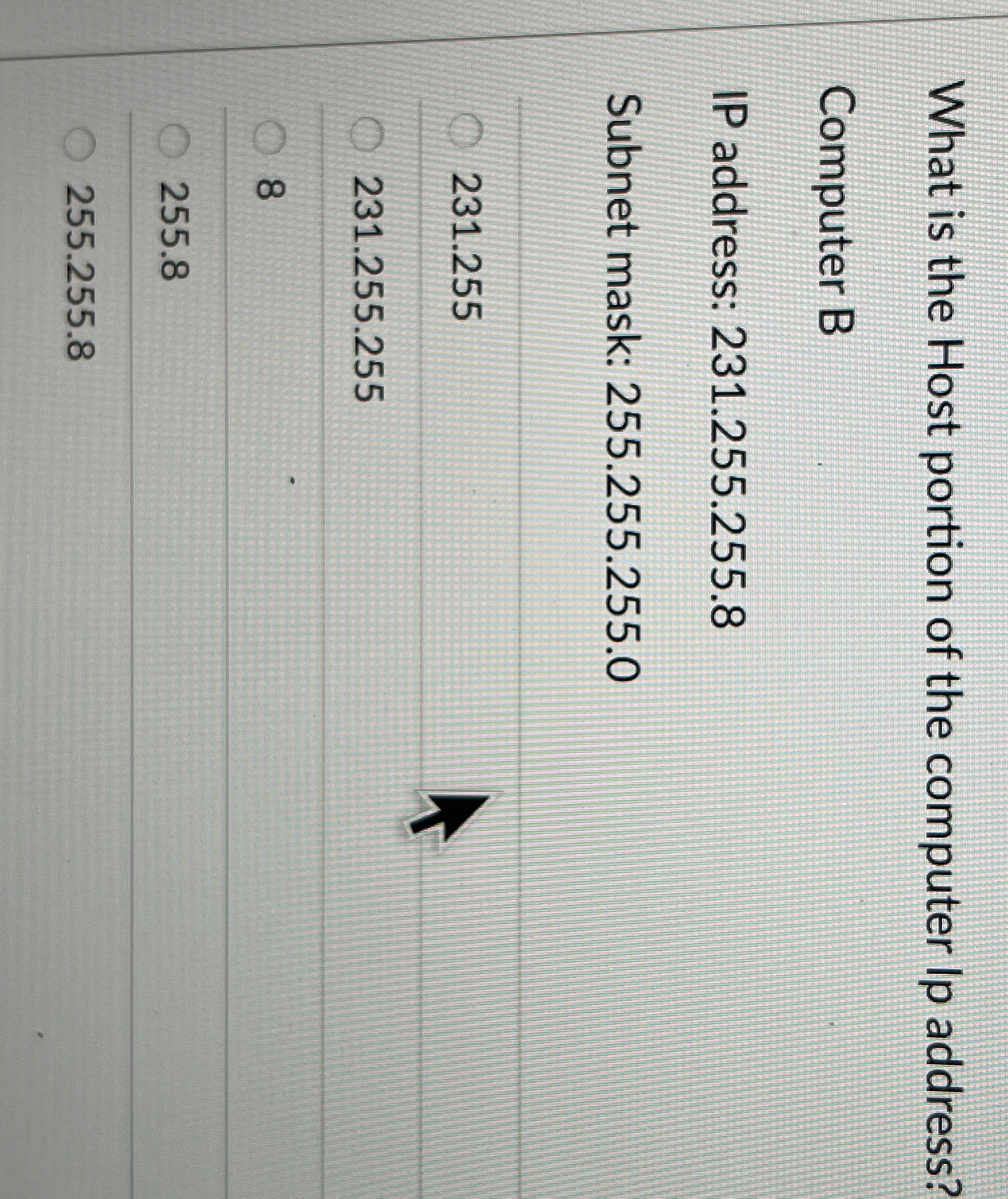 What is the Host portion of the computer Ip