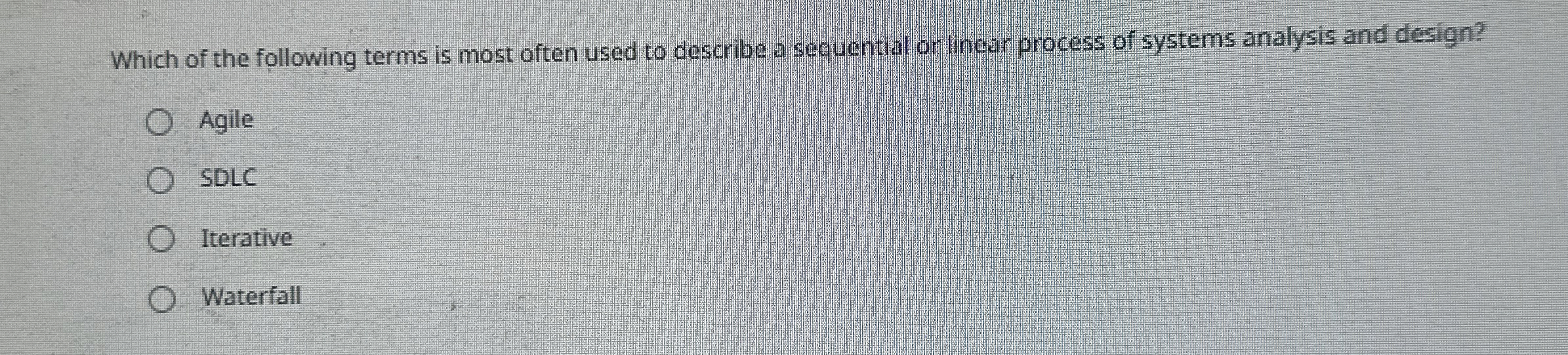 Which of the following terms is most often used