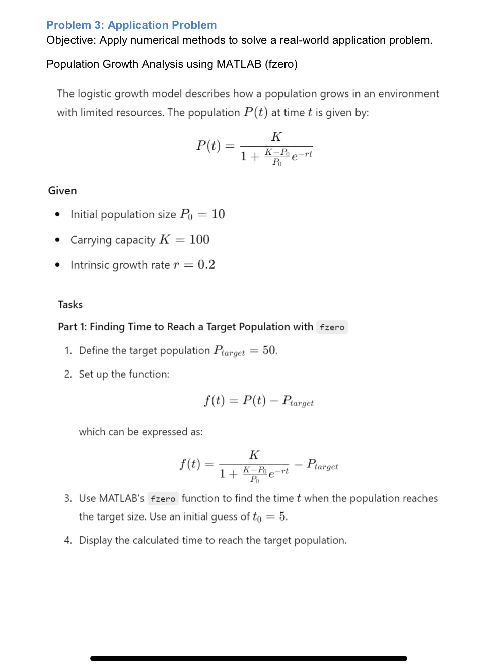 Problem 3 : Application Problem Objective: Apply