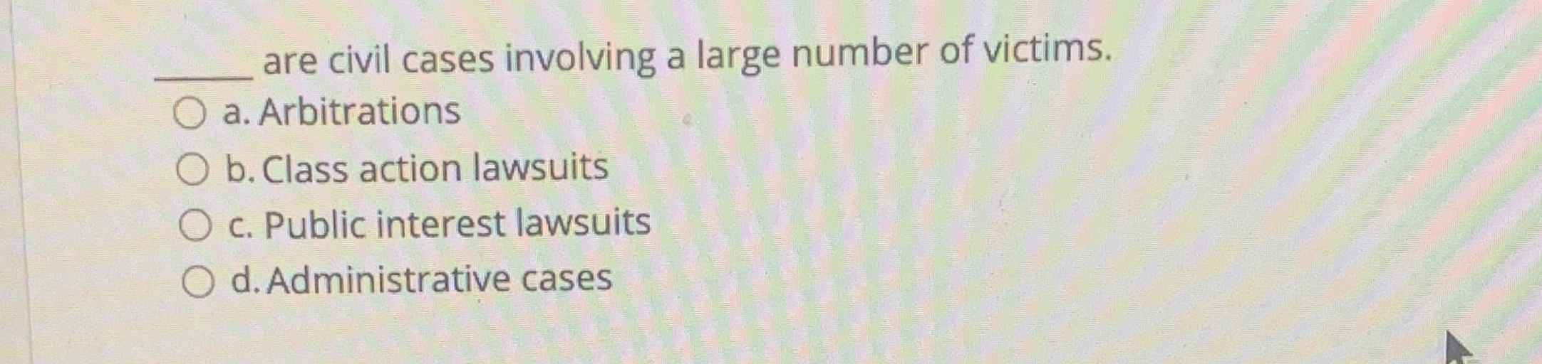 q , are civil cases involving a large number of