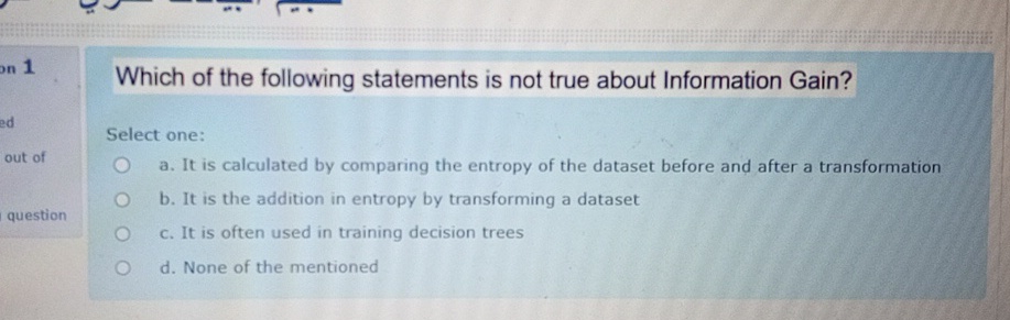 Which of the following statements is not true