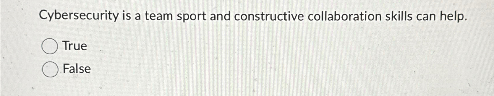 Cybersecurity is a team sport and constructive