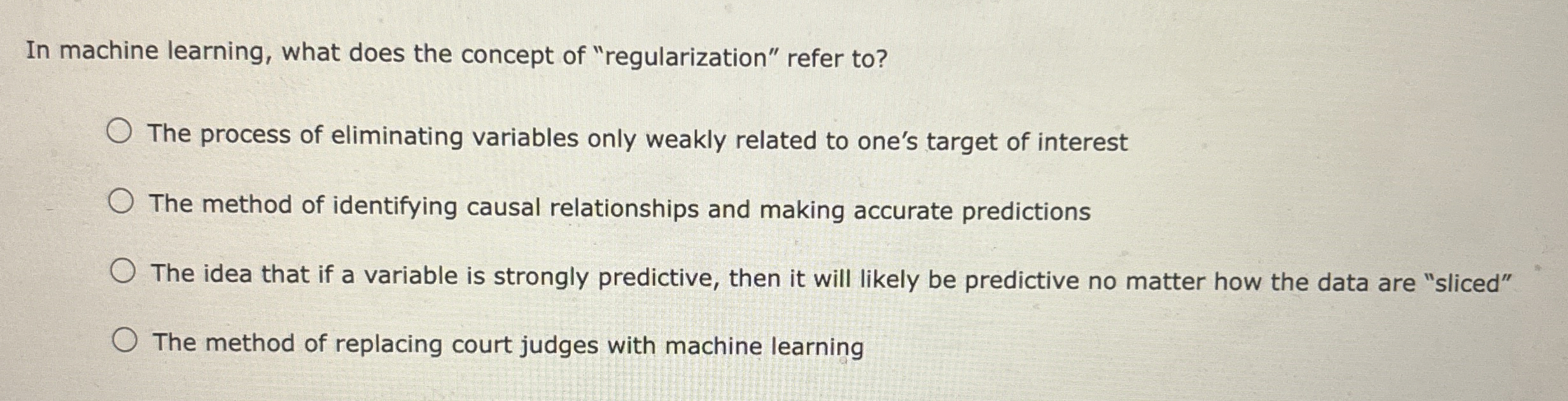 In machine learning, what does the concept of