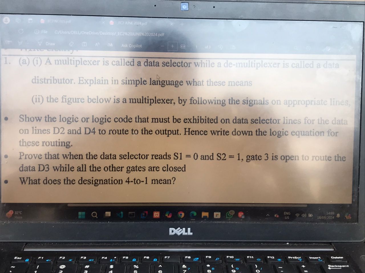 ( a ) ( i ) A multiplexer is called a data