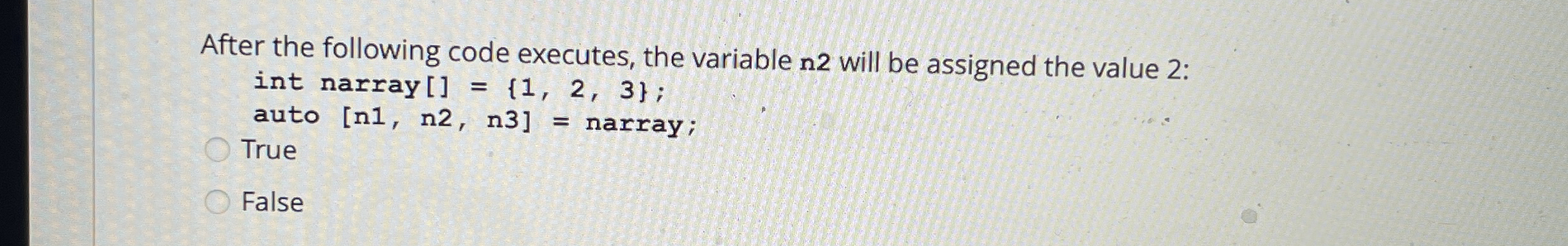 After the following code executes, the variable n