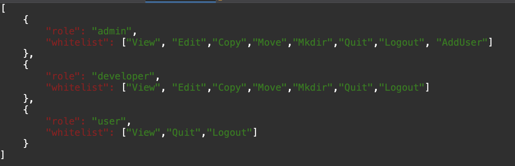 I want to allow only the whitelist commands in my
