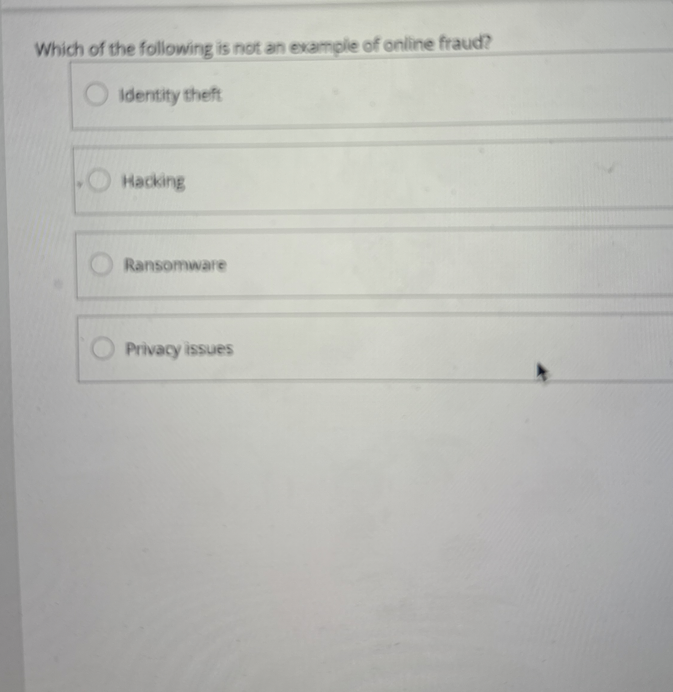 Which of the following is not an example of