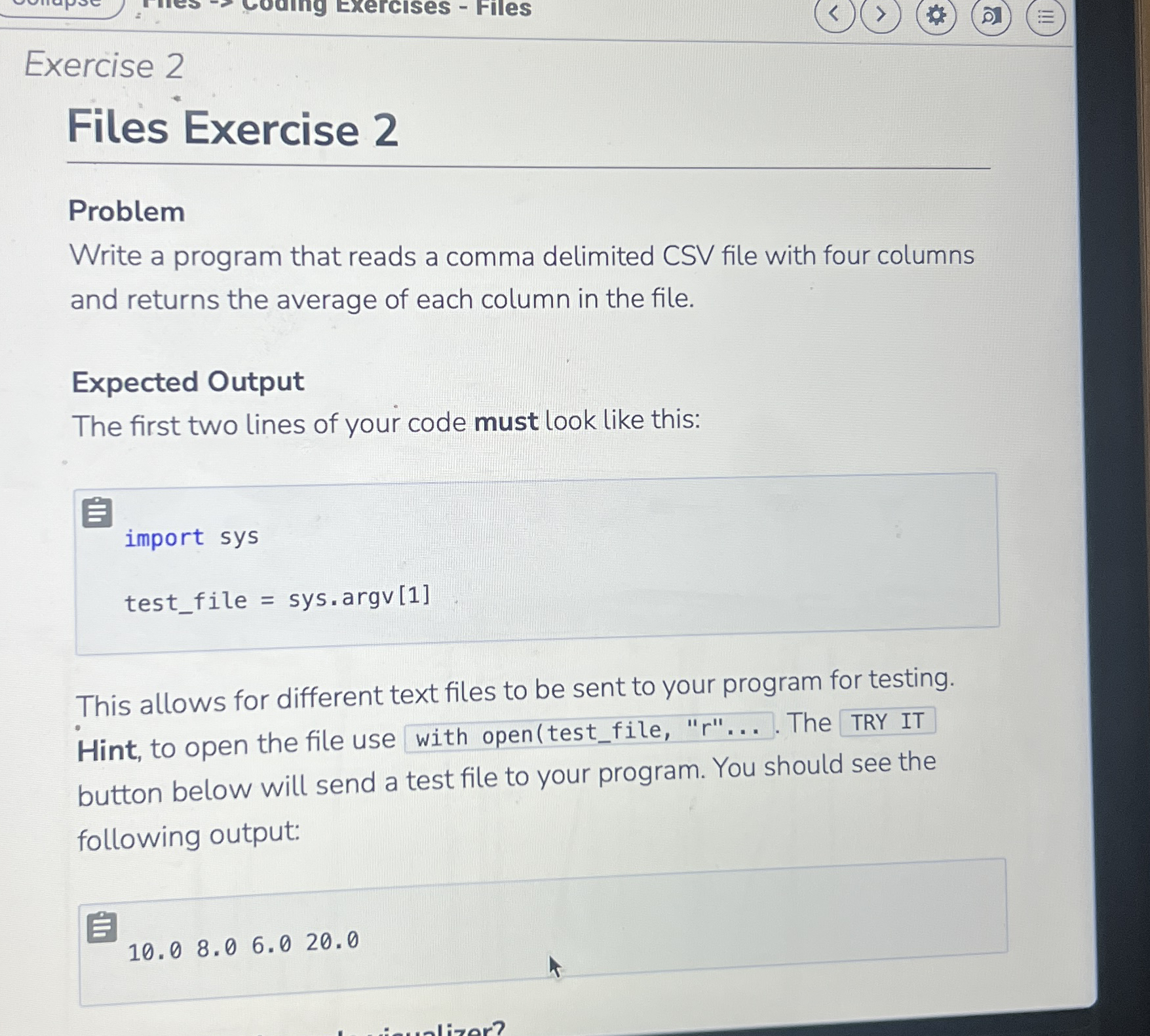 Exercise 2 Files Exercise 2 Problem Write a